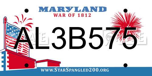 AL3B575 Maryland License Plate