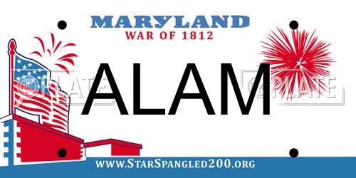 ALAM Maryland License Plate