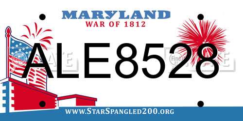 ALE8528 Maryland License Plate