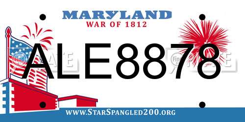 ALE8878 Maryland License Plate