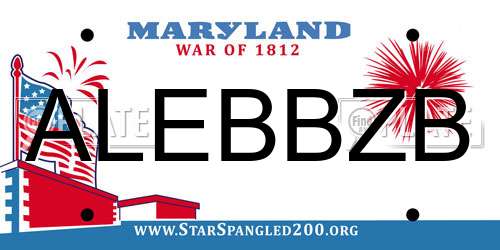 ALEBBZB Maryland License Plate
