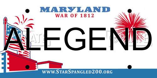ALEGEND Maryland License Plate