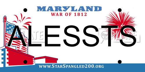 ALESSTS Maryland License Plate