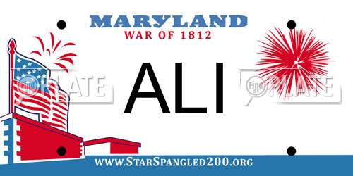 ALI Maryland License Plate