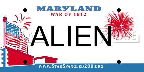 ALIEN Maryland License Plate