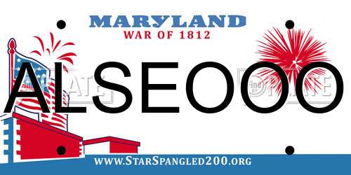 ALSEOOO Maryland License Plate