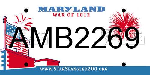 AMB2269 Maryland License Plate