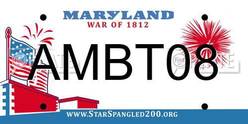AMBT08 Maryland License Plate