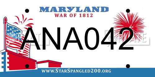 ANA042 Maryland License Plate