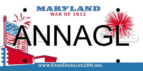 ANNAGL Maryland License Plate