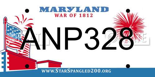 ANP328 Maryland License Plate