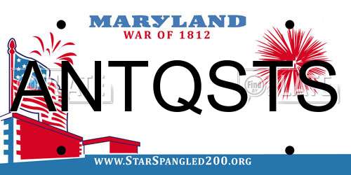 ANTQSTS Maryland License Plate