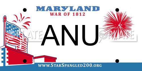 ANU Maryland License Plate