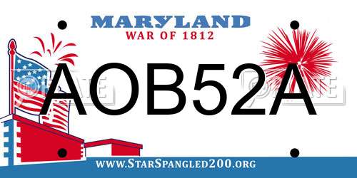 AOB52A Maryland License Plate