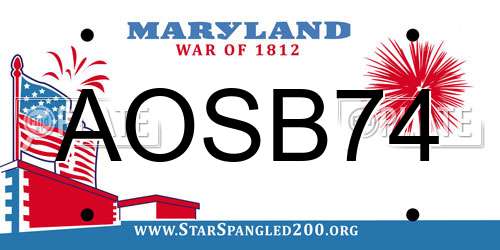 AOSB74 Maryland License Plate