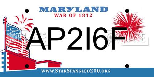 AP2I6F Maryland License Plate