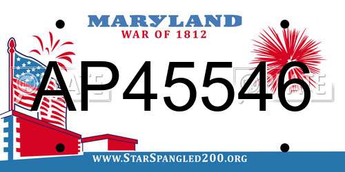 AP45546 Maryland License Plate