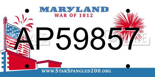 AP59857 Maryland License Plate