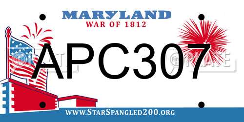 APC307 Maryland License Plate