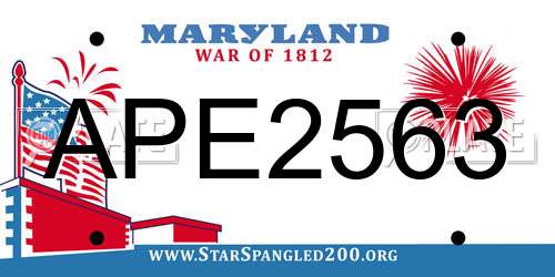 APE2563 Maryland License Plate