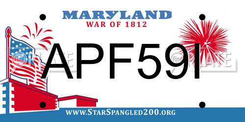 APF59I Maryland License Plate