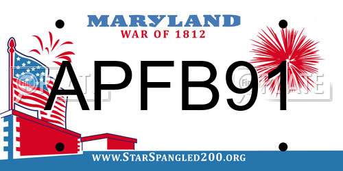 APFB91 Maryland License Plate