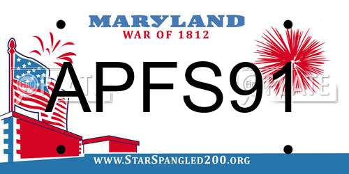 APFS91 Maryland License Plate