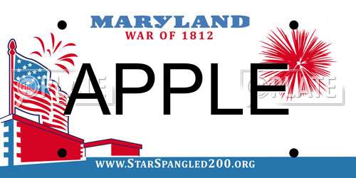 APPLE Maryland License Plate