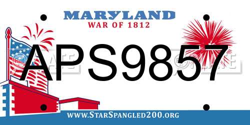 APS9857 Maryland License Plate