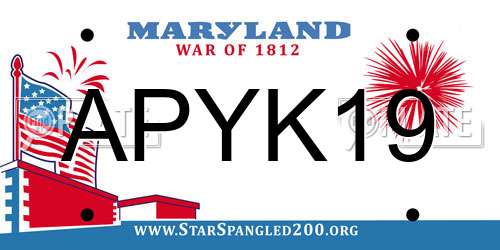 APYK19 Maryland License Plate