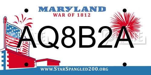 AQ8B2A Maryland License Plate