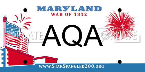 AQA Maryland License Plate