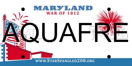 AQUAFRE Maryland License Plate