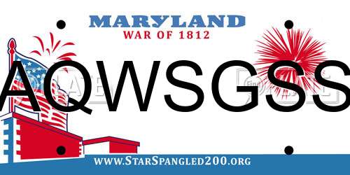 AQWSGSS Maryland License Plate