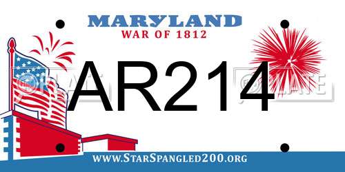 AR214 Maryland License Plate