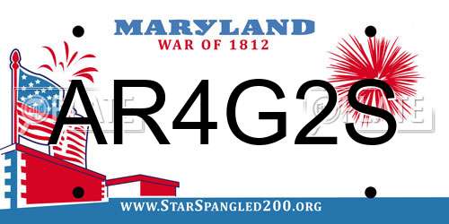 AR4G2S Maryland License Plate
