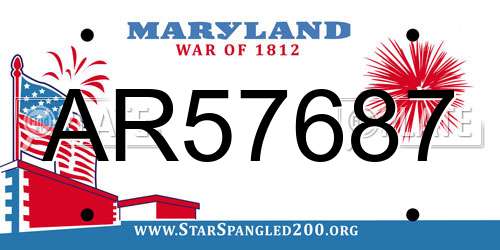 AR57687 Maryland License Plate