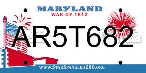 AR5T682 Maryland License Plate