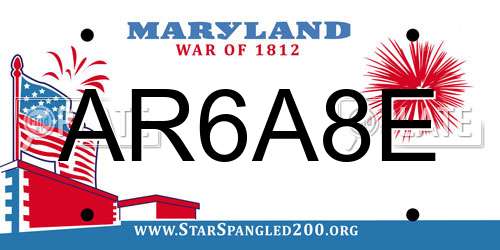 AR6A8E Maryland License Plate