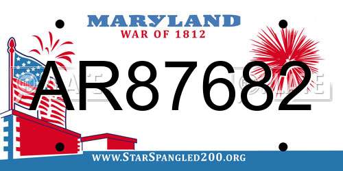 AR87682 Maryland License Plate