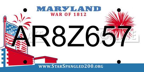 AR8Z657 Maryland License Plate