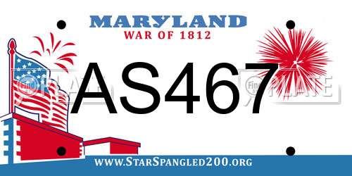AS467 Maryland License Plate