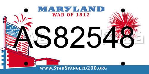 AS82548 Maryland License Plate