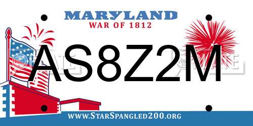 AS8Z2M Maryland License Plate