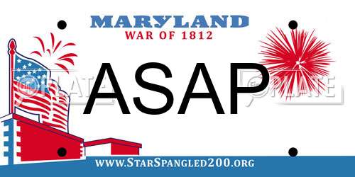ASAP Maryland License Plate