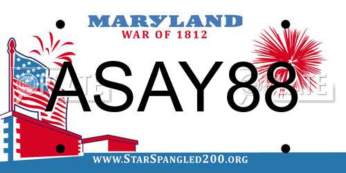 ASAY88 Maryland License Plate