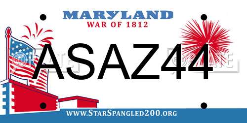 ASAZ44 Maryland License Plate