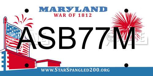 ASB77M Maryland License Plate