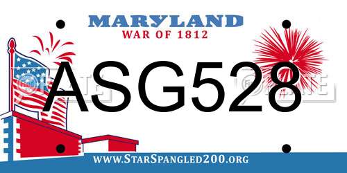 ASG528 Maryland License Plate