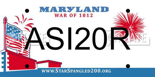 ASI20R Maryland License Plate